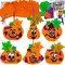 36-Set DIY Foam Pumpkin Craft Kits – Halloween Jack-O’-Lantern Stickers, Glitter Foam Shapes & Maple Leaf Decorations for Kids Party Favors, Classroom Activities & Fall Holiday Crafts
